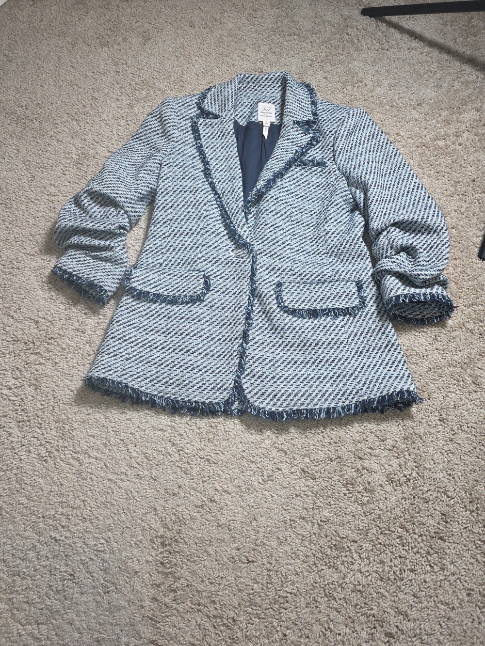 Cinq à Sept Noemie Khloe Bouncle Blazer In Navy Multi Sz 0 - Picture 5 of 13